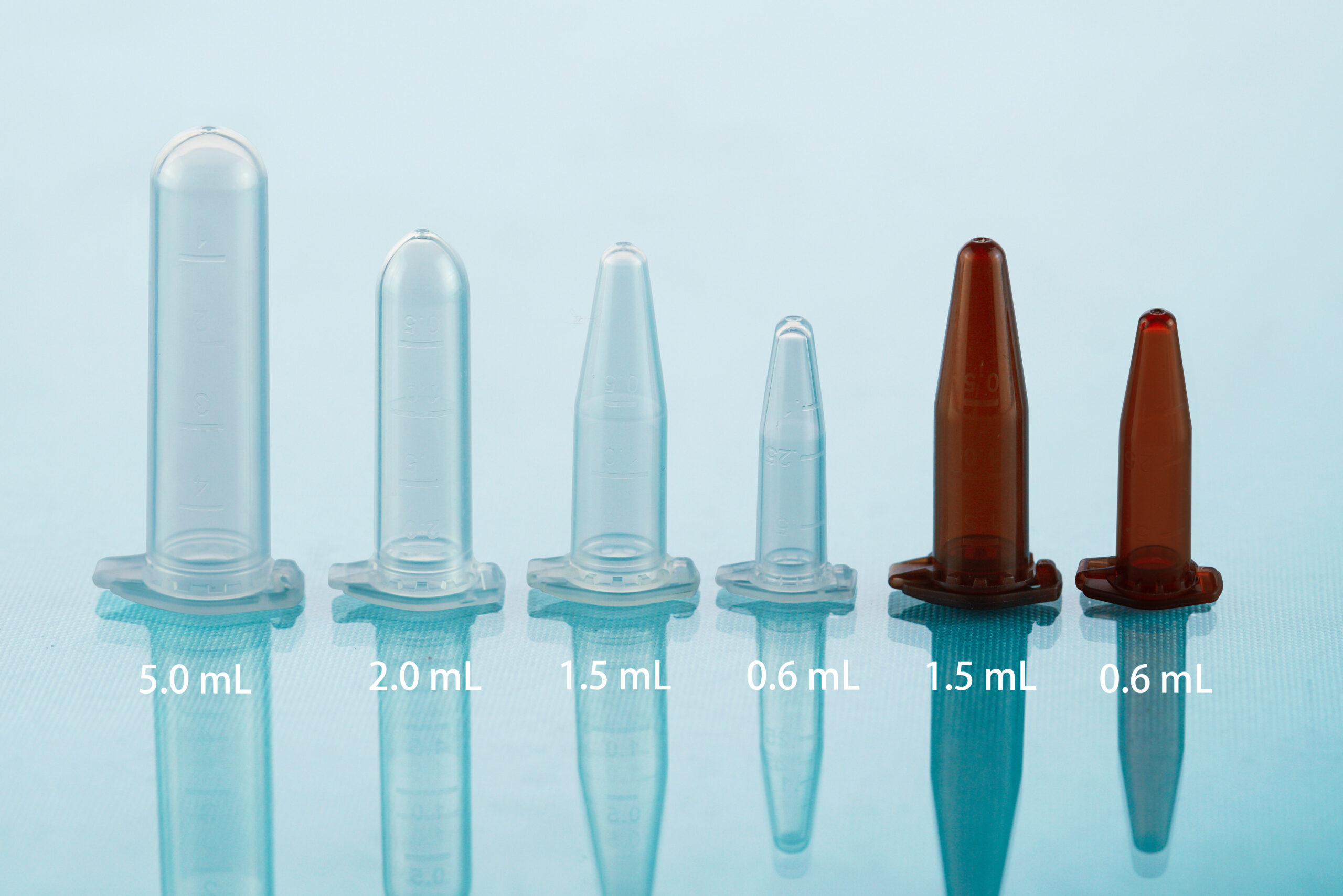 NEST microcentrifuge tubes in 0.6 mL, 1.5 mL, 2.0 mL and 5.0 mL sizes